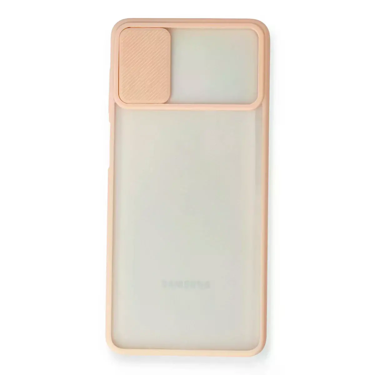 Samsung Galaxy M51 Kılıf Palm Buzlu Kamera Sürgülü Silikon - Pembe