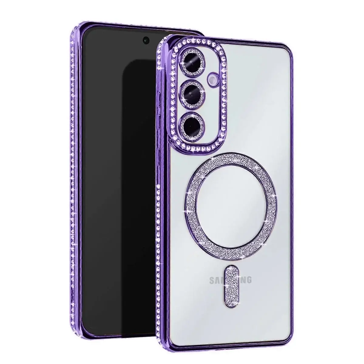 Samsung Galaxy A15 4g Joke Simli Magneticsafe Kılıf - Derin Mor