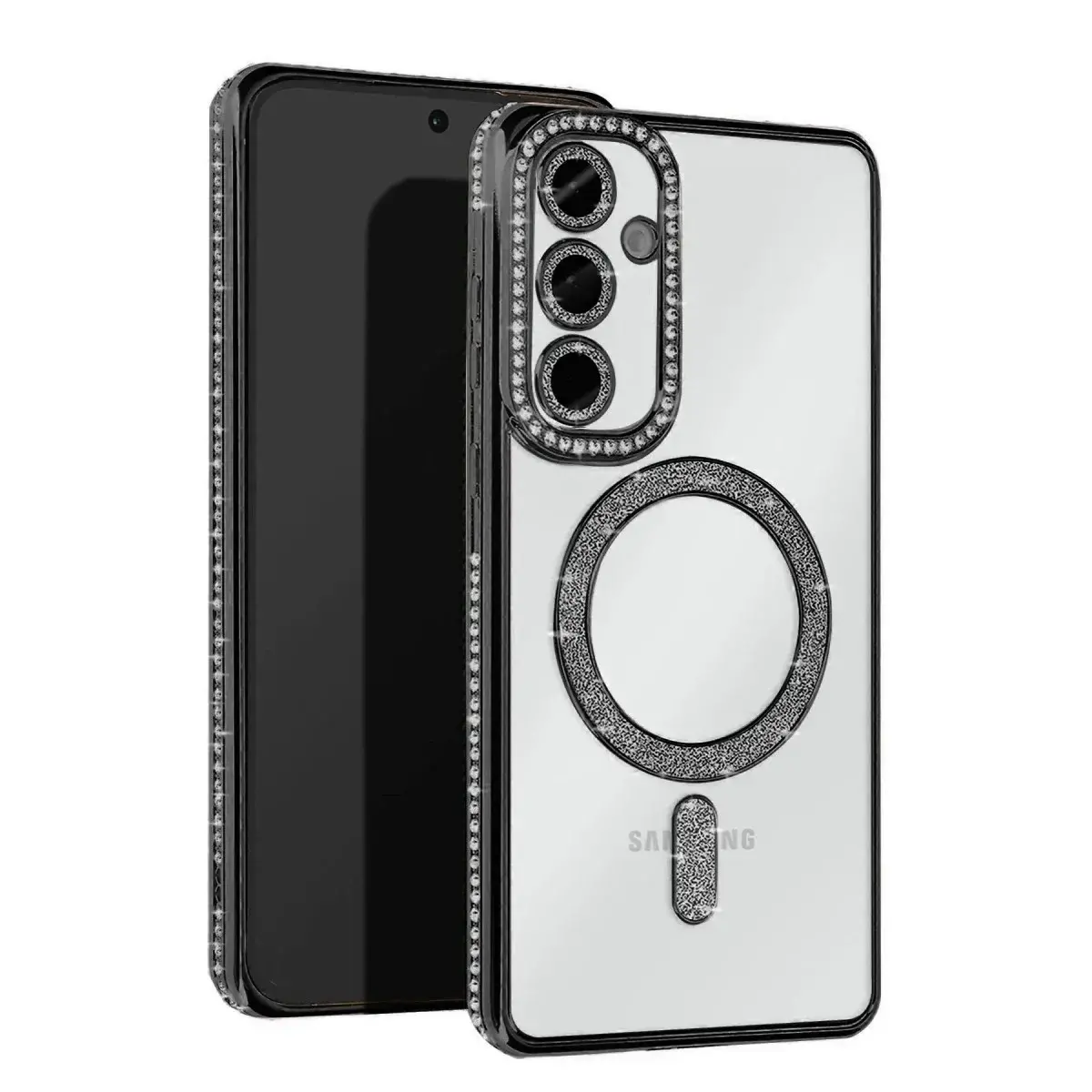 Samsung Galaxy A35 5g Joke Simli Magneticsafe Kılıf - Siyah