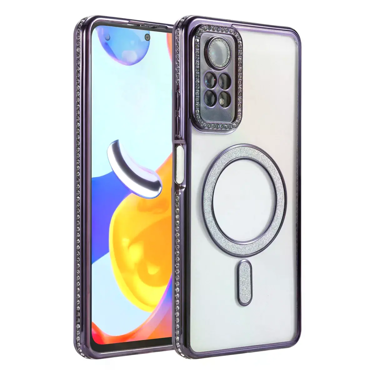 Xiaomi Redmi Note 12 Pro 4g Joke Simli Magneticsafe Kılıf - Derin Mor