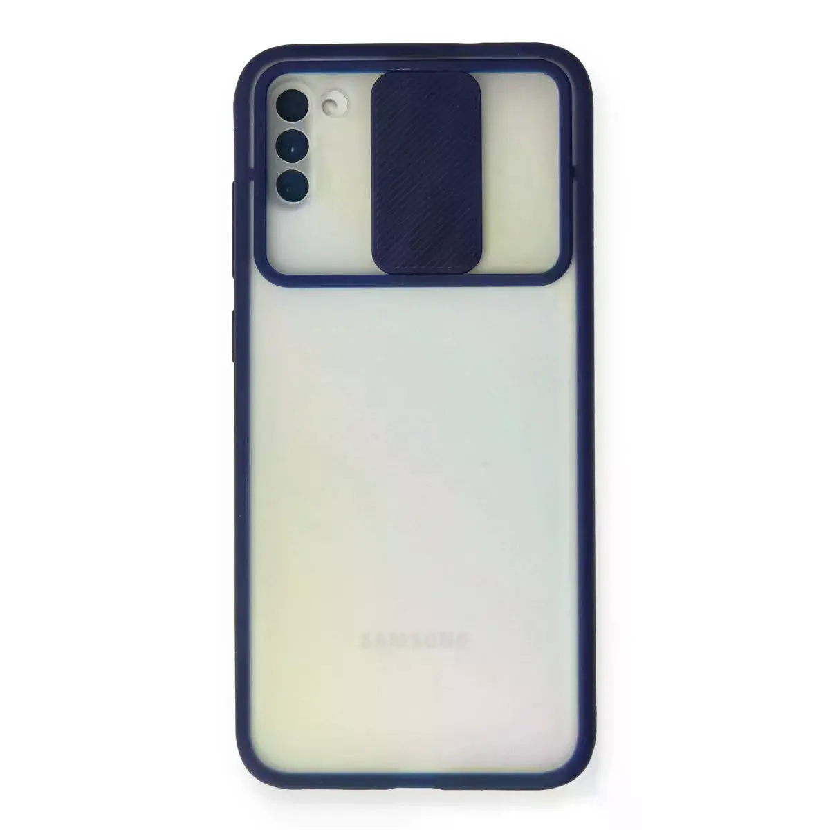 Samsung Galaxy A11 Kılıf Palm Buzlu Kamera Sürgülü Silikon - Lacivert