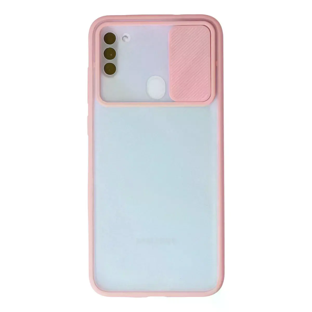 Samsung Galaxy A11 Kılıf Palm Buzlu Kamera Sürgülü Silikon - Pembe