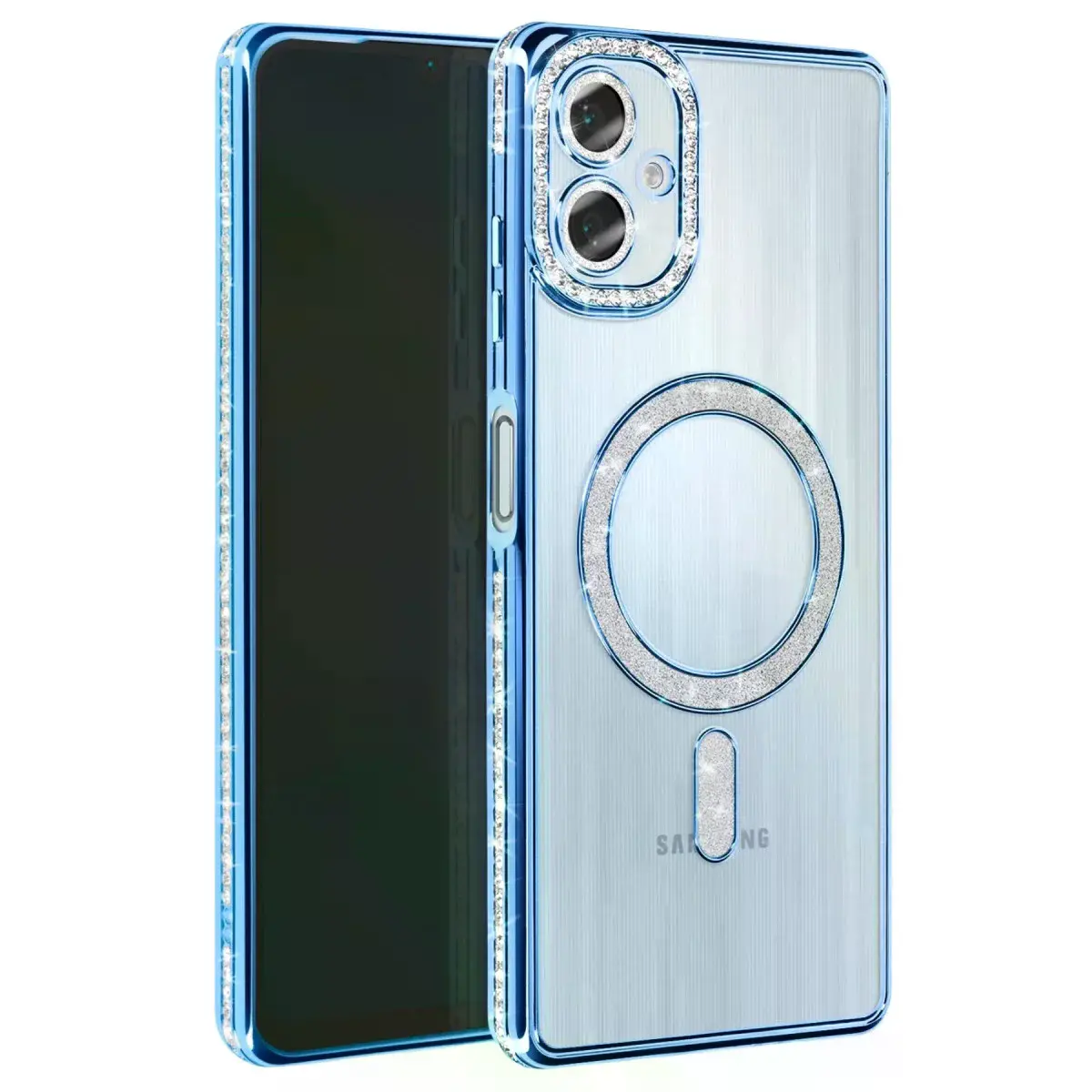 Samsung Galaxy A06 Joke Simli Magneticsafe Kılıf - Mavi