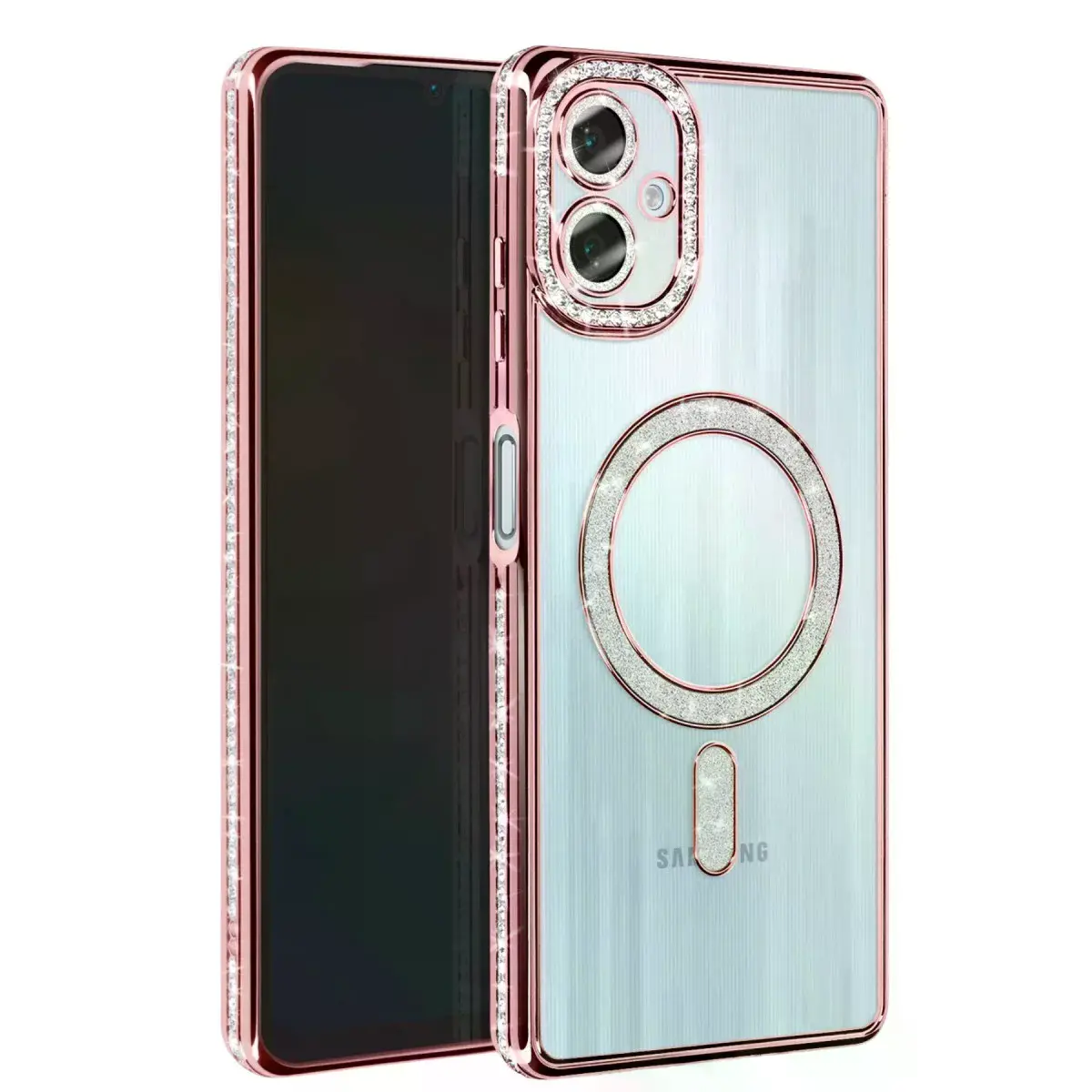 Samsung Galaxy A06 Joke Simli Magneticsafe Kılıf - Pembe
