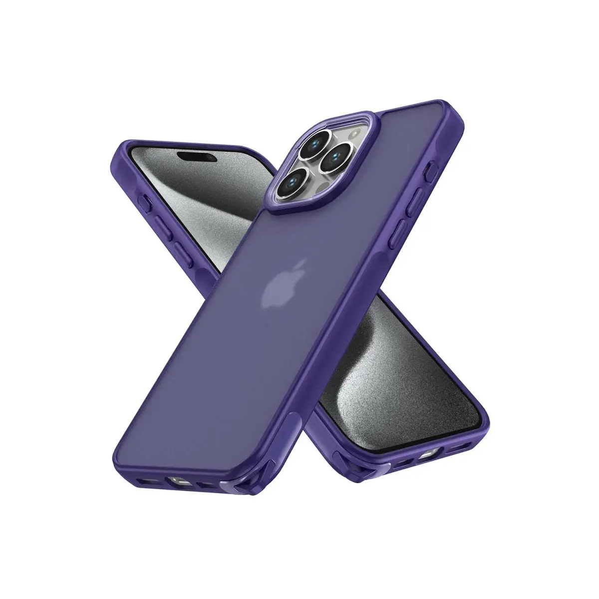 İphone 15 Pro Kılıf Elegant Kapak - Derin Mor