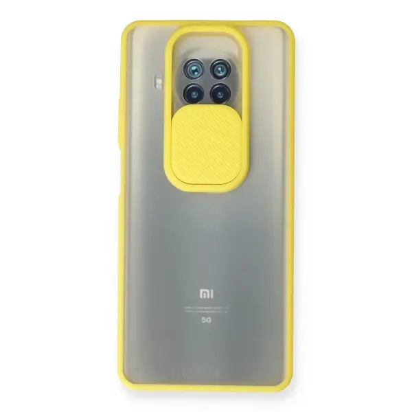 Xiaomi Mi 10t Lite Kılıf Palm Buzlu Kamera Sürgülü Silikon - Sarı
