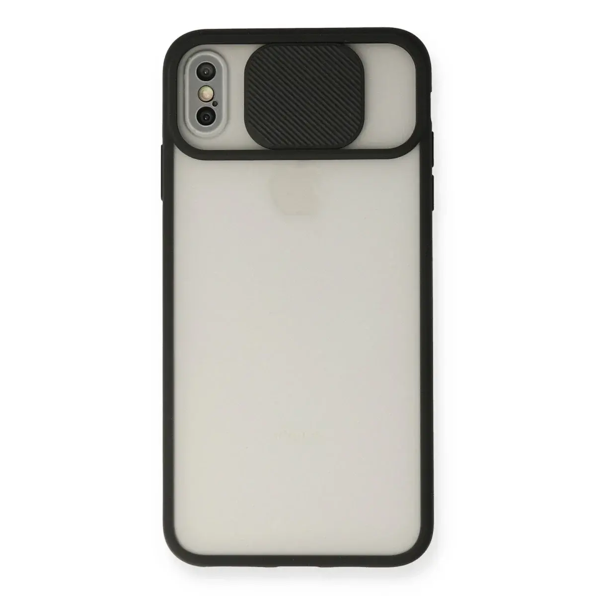 İphone Xs Max Kılıf Palm Buzlu Kamera Sürgülü Silikon - Siyah