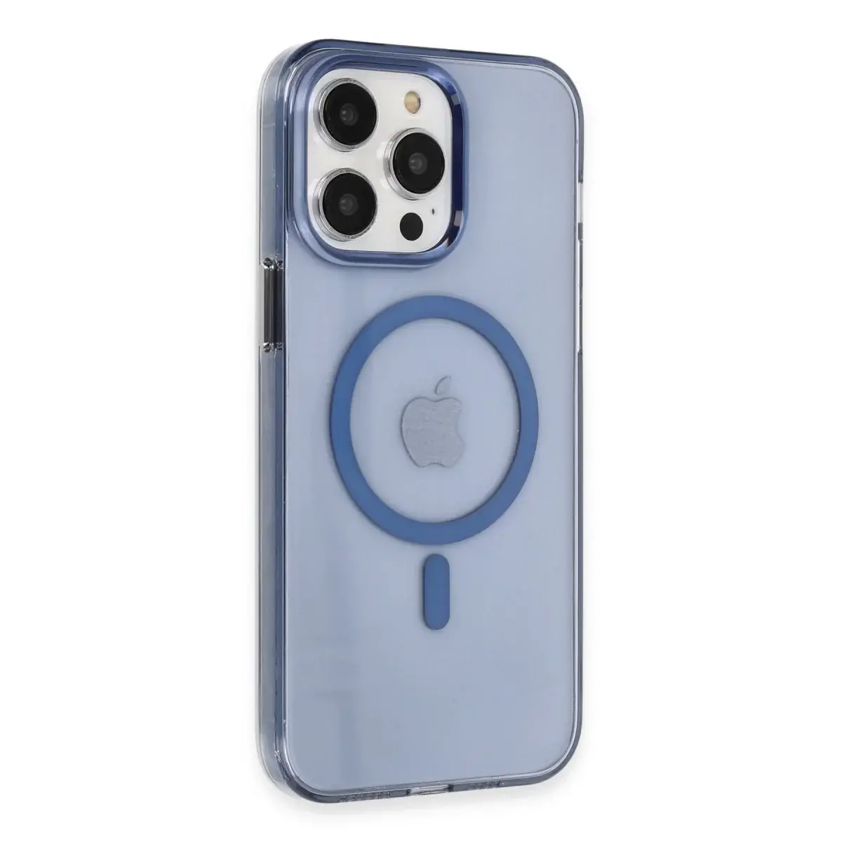 İphone 14 Pro Max Kılıf Tron Şeffaf Magsafe Kapak - Mavi