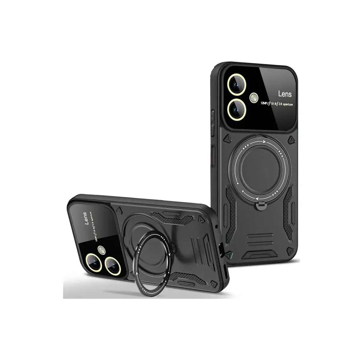 Samsung Galaxy A05 Kılıf Joy Lens Standlı Kapak - Siyah