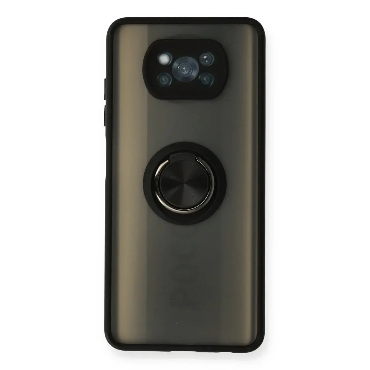 Xiaomi Pocophone X3 Kılıf Montreal Yüzüklü Silikon Kapak - Siyah