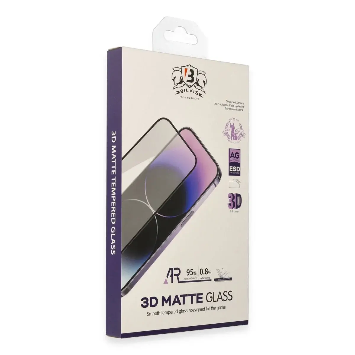 İphone 13 Pro Max Bilvis 3d Mat Cam Ekran Koruyucu