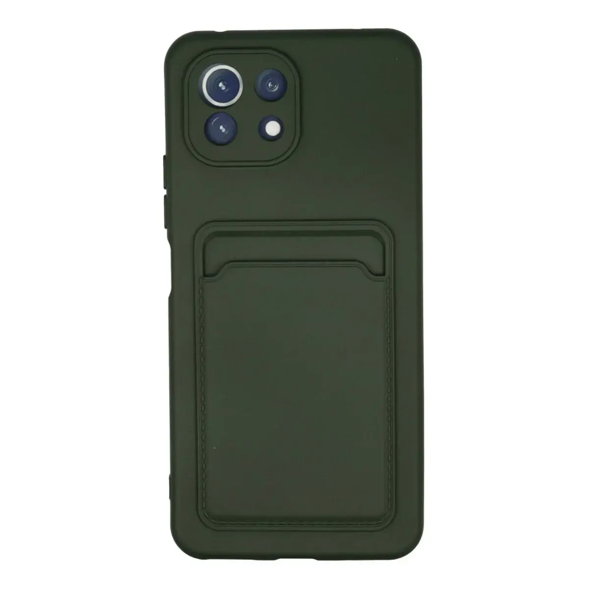 Xiaomi Mi 11 Kılıf Kelvin Kartvizitli Silikon - Koyu Yeşil