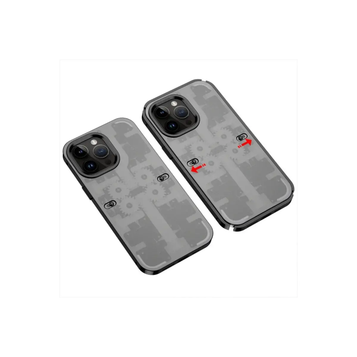 İphone 13 Pro Max Kılıf Mekanik Bumper Kapak - Siyah