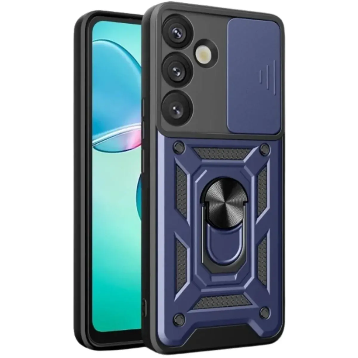 Samsung Galaxy S25 Plus Kılıf Pars Lens Yüzüklü Silikon - Lacivert