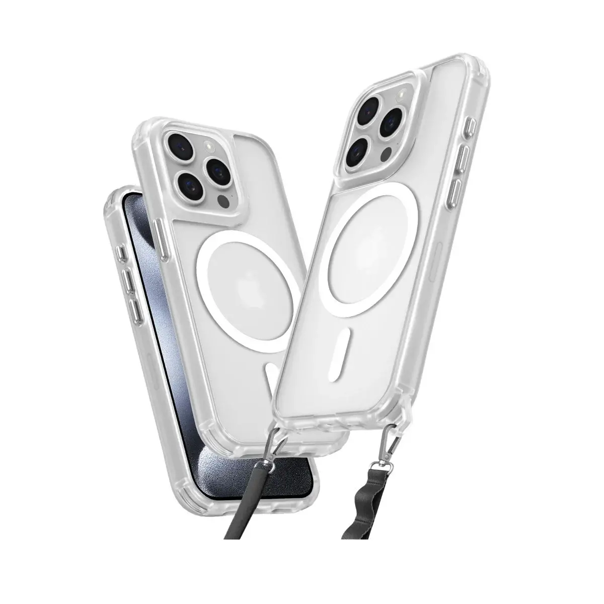 İphone 15 Pro Max Kılıf Enka Magsafe Silikon Kılıf - Şeffaf
