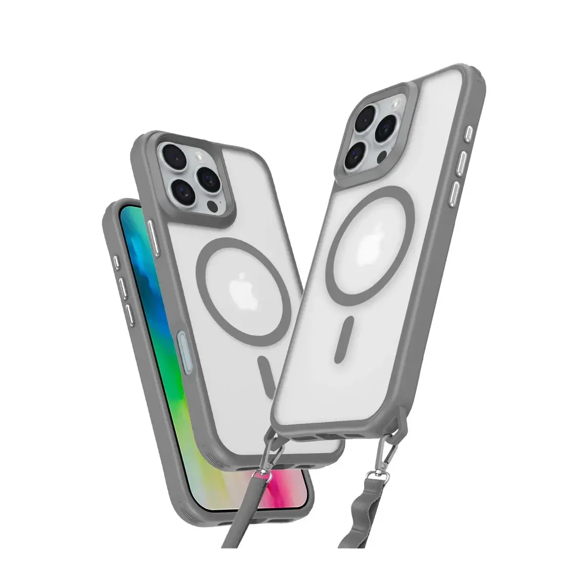 İphone 16 Pro Max Kılıf Enka Magsafe Silikon Kılıf - Titan Gri