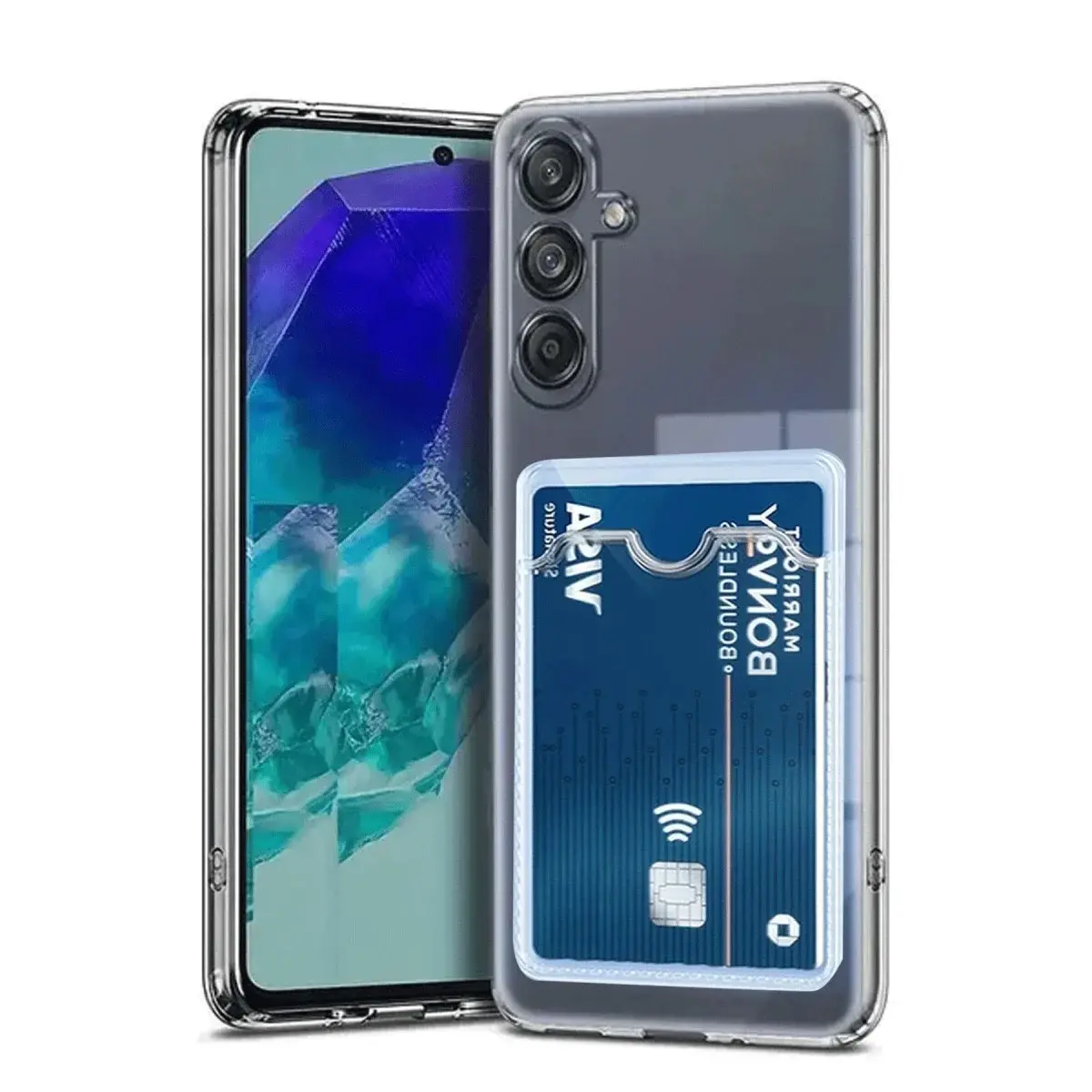 Samsung Galaxy A56 Kılıf Kart Şeffaf Silikon - Şeffaf