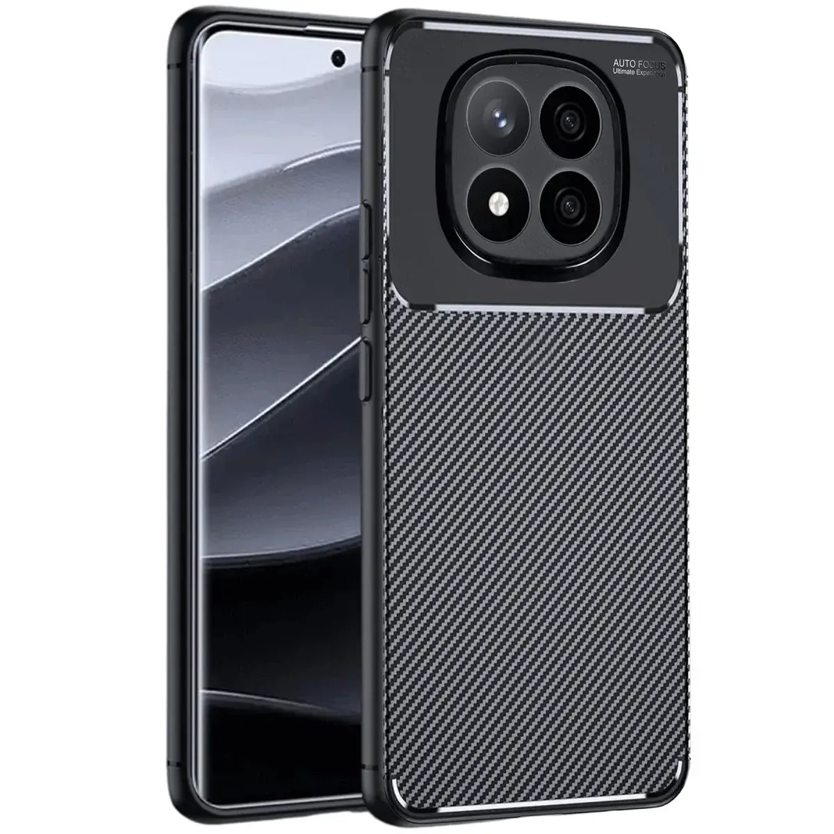Xiaomi Redmi Note 14 Pro Plus Kılıf Auto Focus Karbon Kapak - Siyah