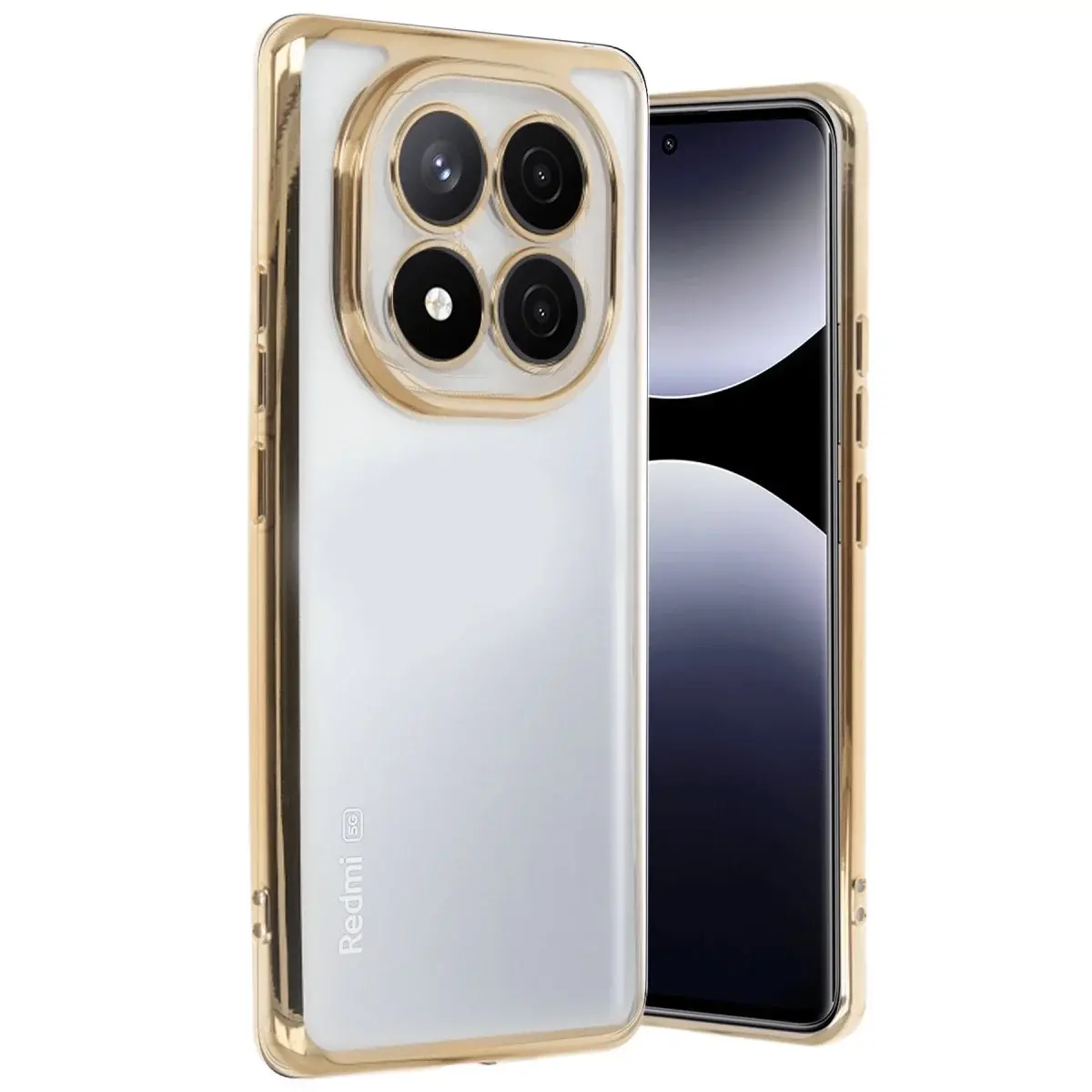 Xiaomi Redmi Note 14 Pro 5g Kılıf Razer Lensli Silikon - Gold