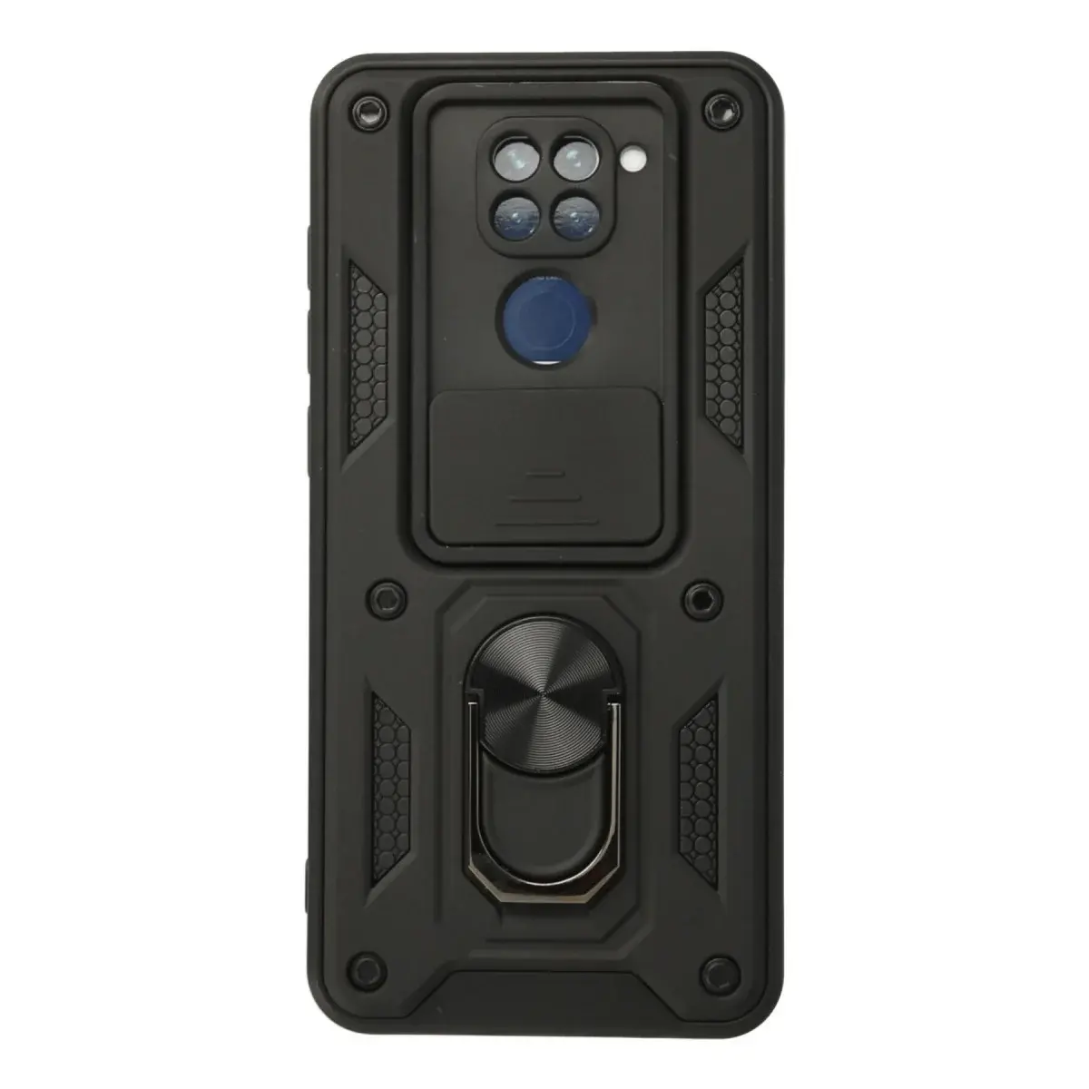 Xiaomi Redmi Note 9 Kılıf Pars Lens Yüzüklü Silikon - Siyah