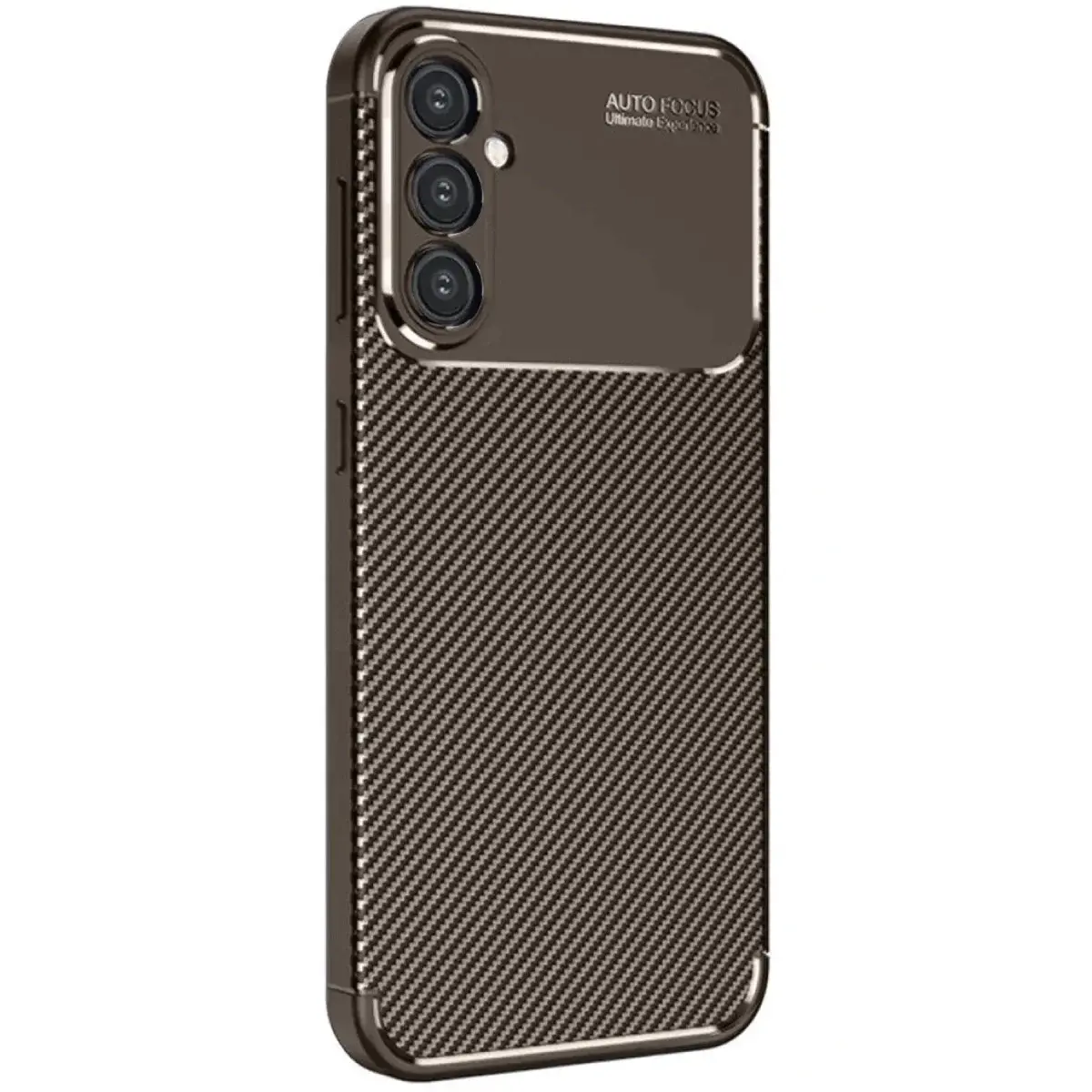 Samsung Galaxy A16 5g Kılıf Auto Focus Karbon Kapak - Kahverengi