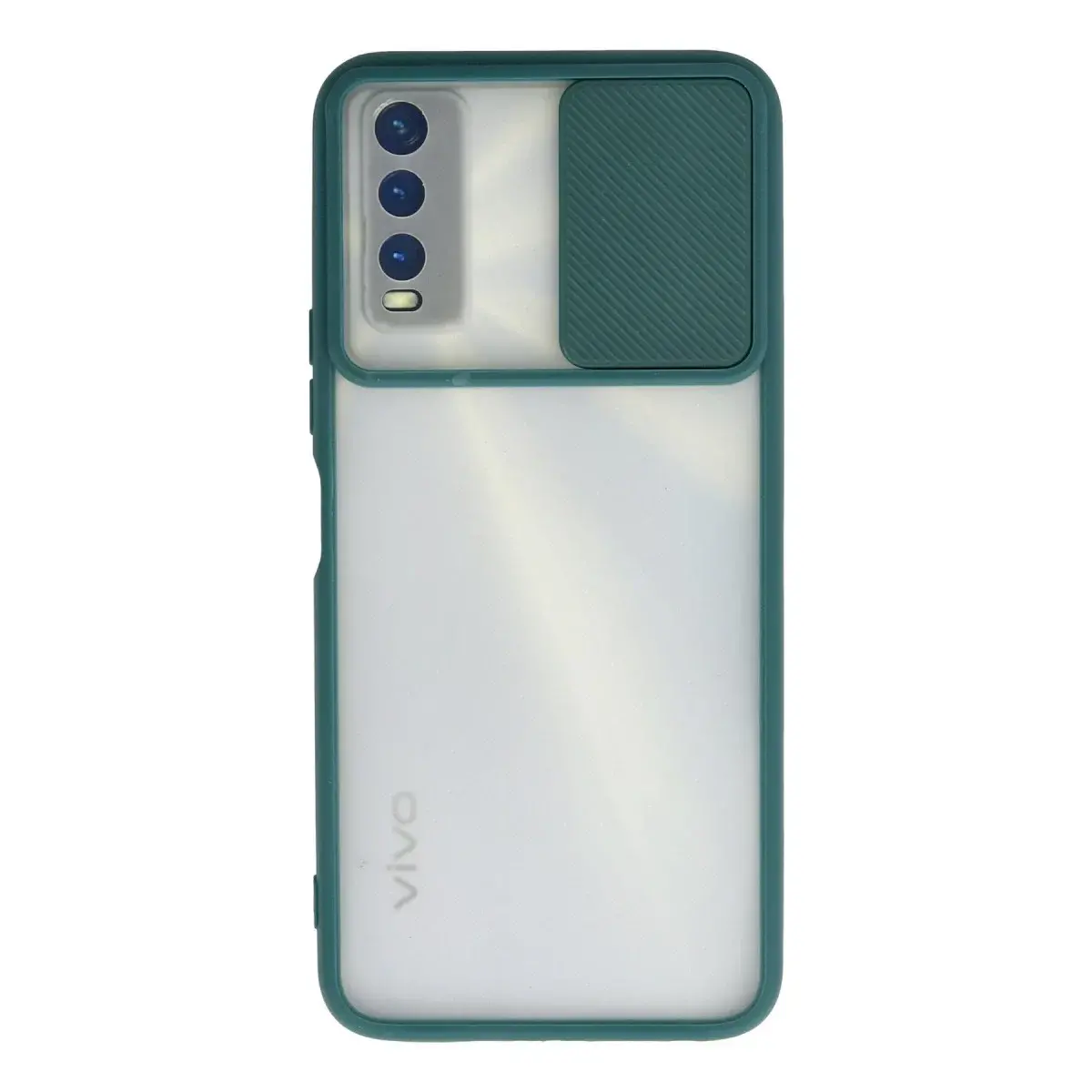 Vivo Y11s Kılıf Palm Buzlu Kamera Sürgülü Silikon - Yeşil