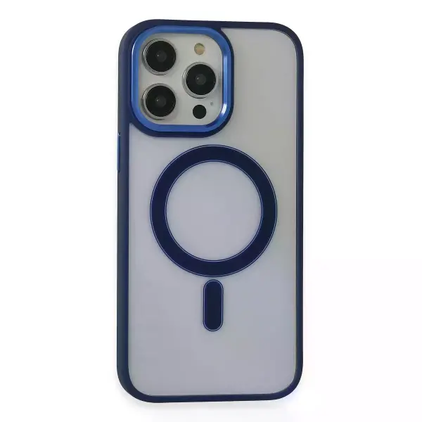 İphone 15 Pro Max Kılıf Room Magneticsafe Silikon - Lacivert