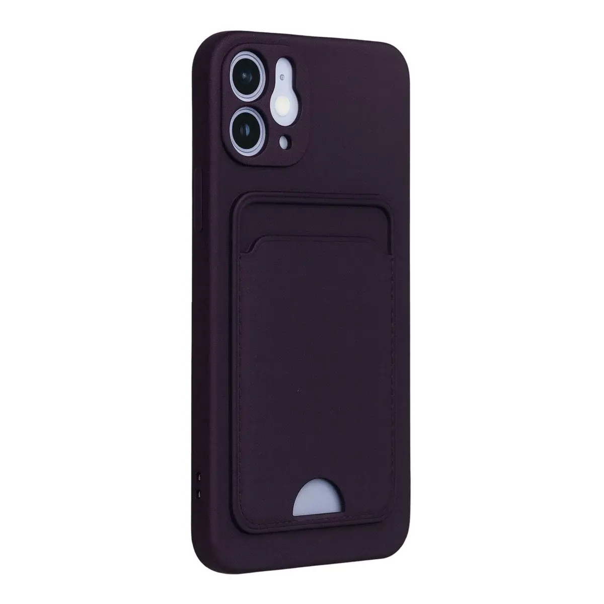 İphone 12 Kılıf Kelvin Kartvizitli Silikon - Derin Mor