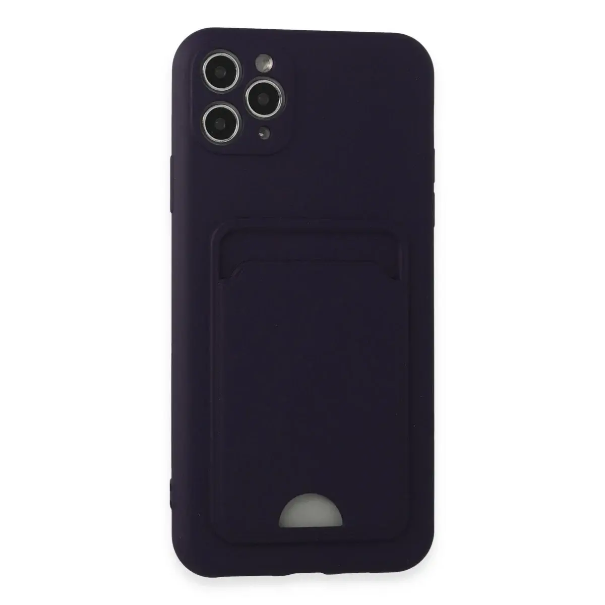 İphone 11 Pro Max Kılıf Kelvin Kartvizitli Silikon - Derin Mor