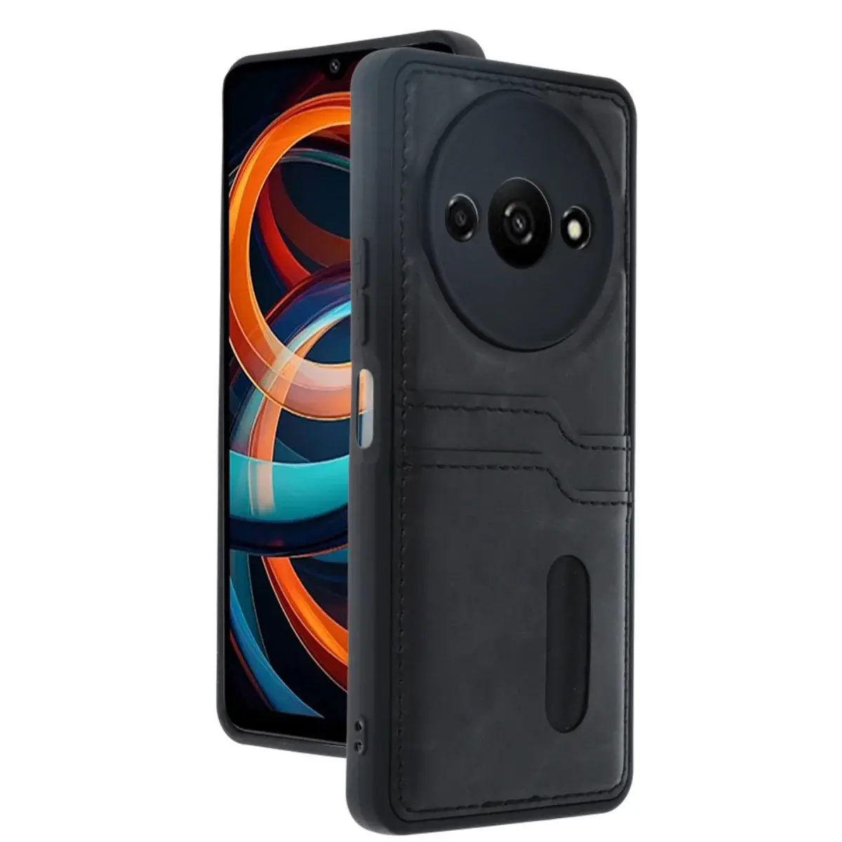 Xiaomi Redmi A3 4g Kılıf Sara Kartvizitli Deri Kılıf - Siyah