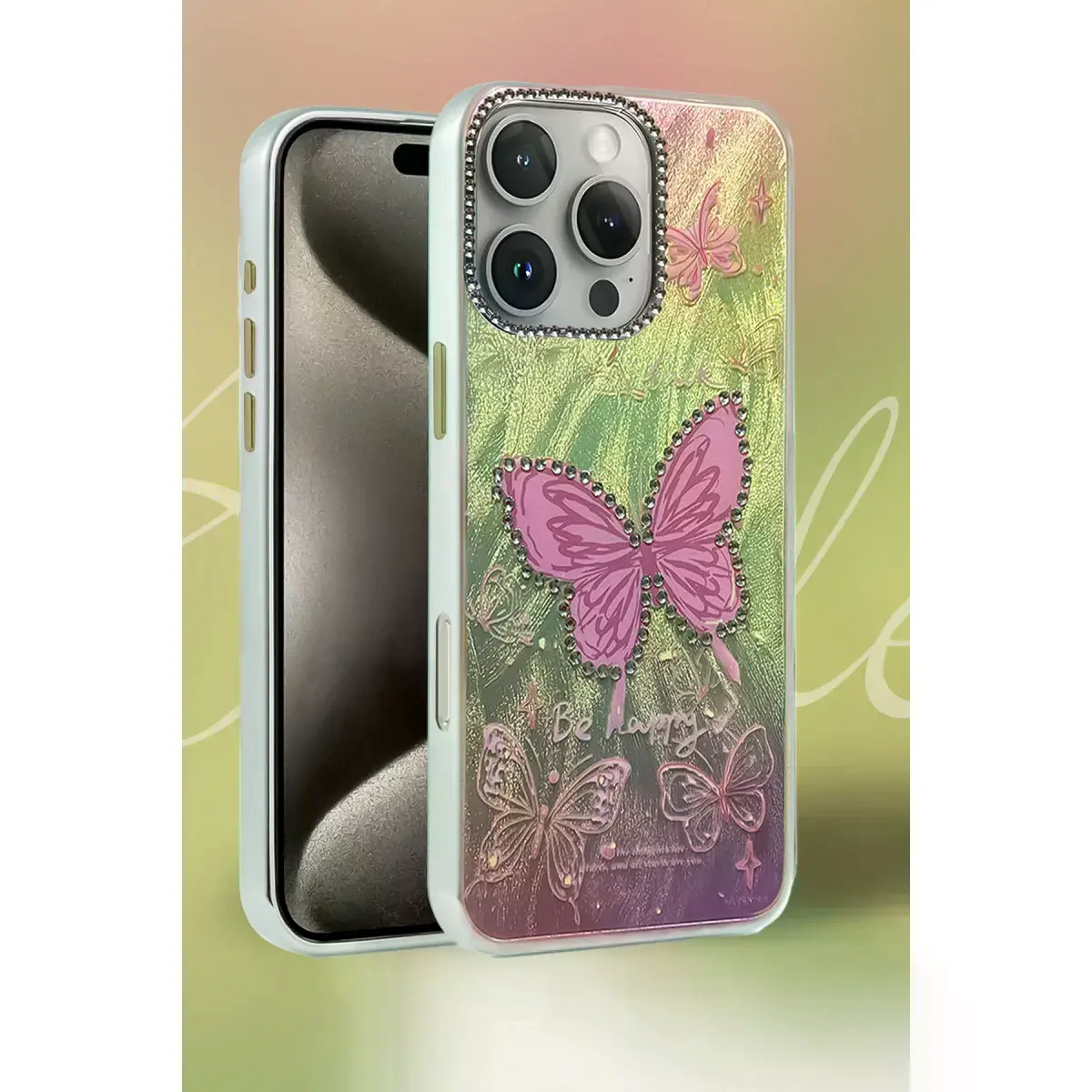 İphone 16 Pro Kılıf Blade Aynalı Desenli Kapak - Desen 7