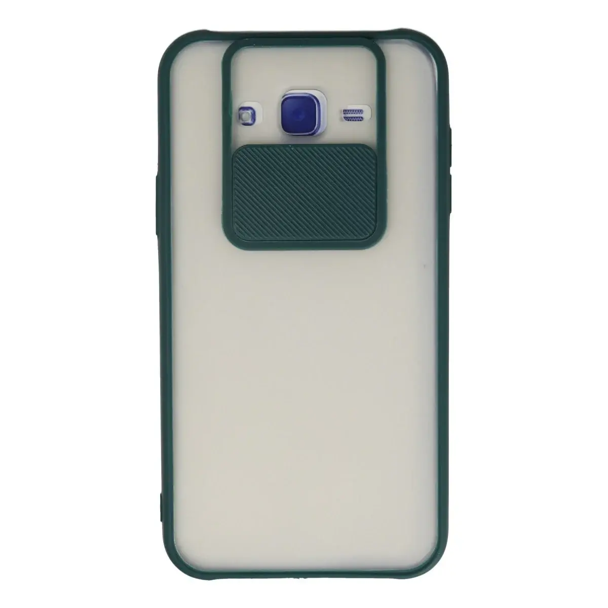 Samsung Galaxy J7 Kılıf Palm Buzlu Kamera Sürgülü Silikon - Yeşil