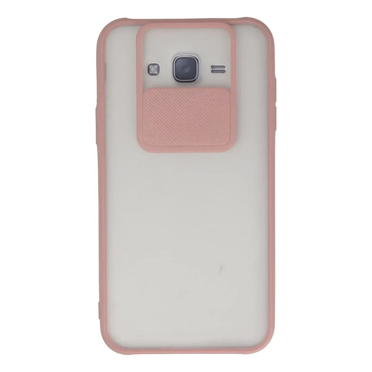 Samsung Galaxy J7 Kılıf Palm Buzlu Kamera Sürgülü Silikon - Pembe