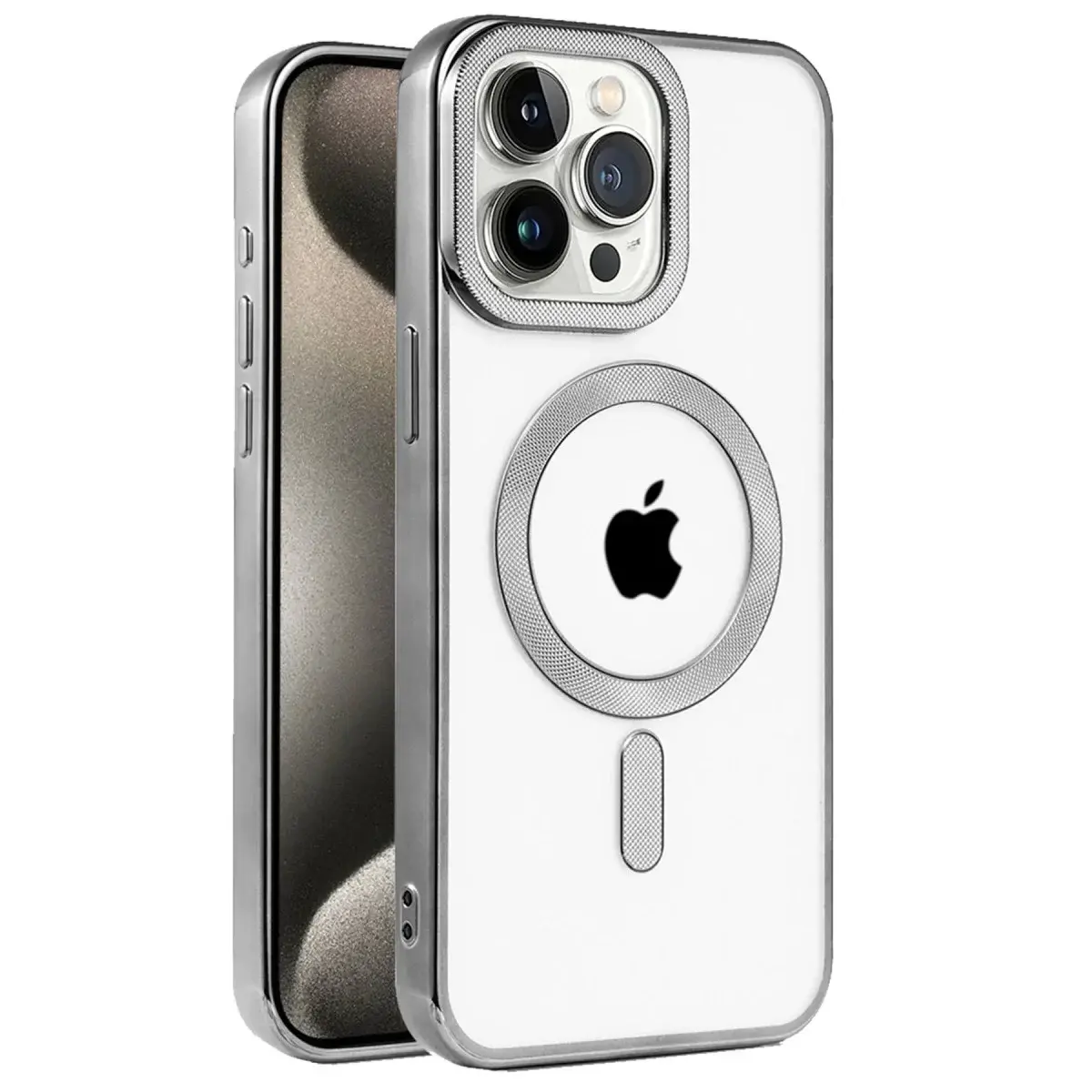 İphone 15 Pro Kılıf Kronos Magsafe Kapak - Titanyum Gri