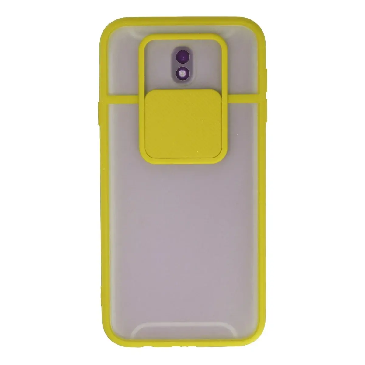 Samsung Galaxy J7 Pro / J730 Kılıf Palm Buzlu Kamera Sürgülü Silikon - Sarı