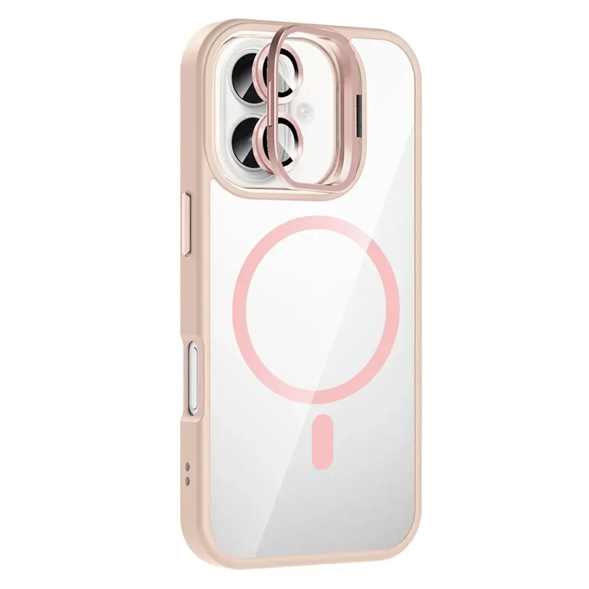 Joko  İphone 16 Plus Remim Lensli Magsafe Standlı Kapak - Pembe