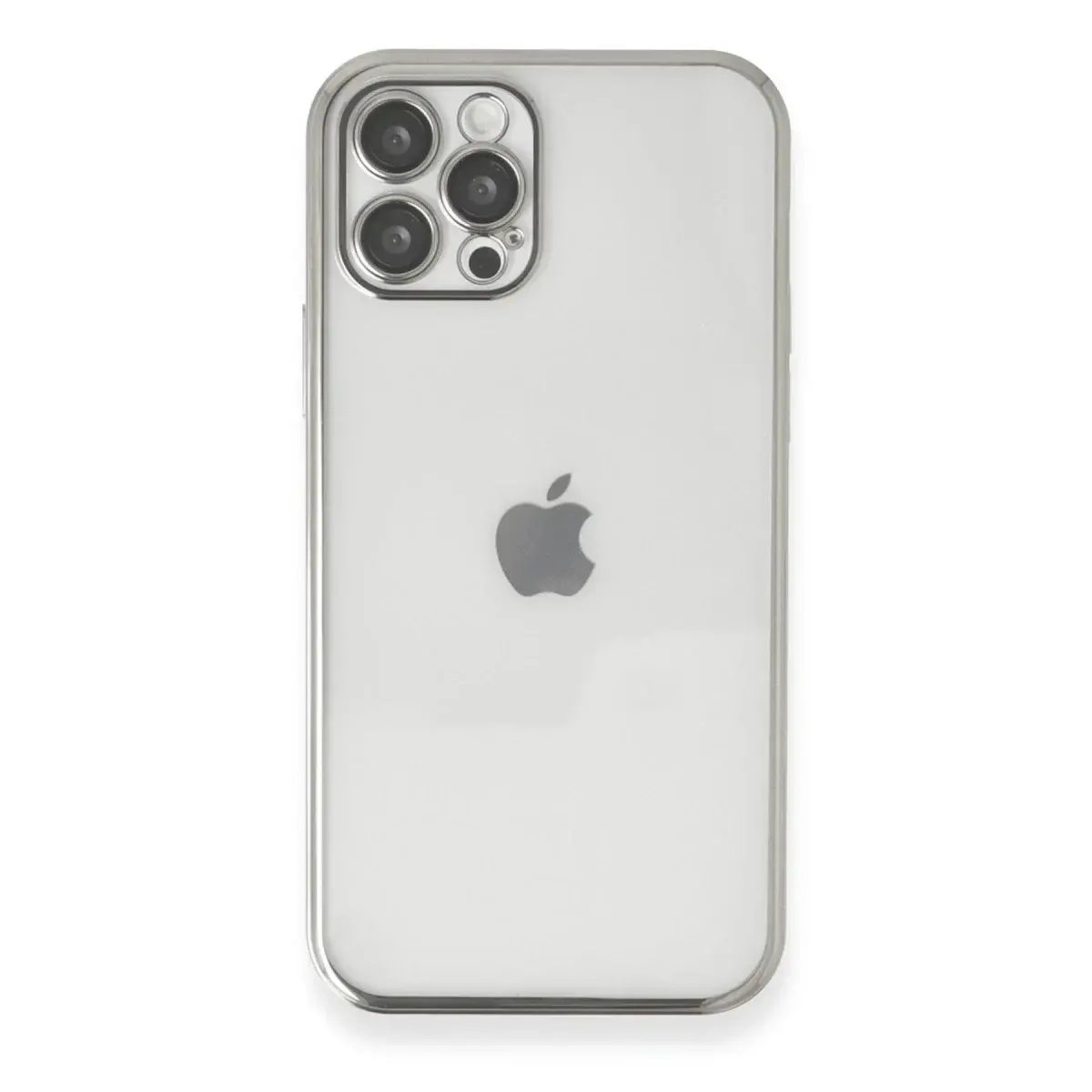 İphone 12 Pro Kılıf Razer Lensli Silikon - Gümüş