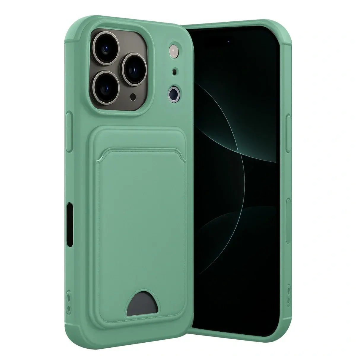 İphone 17 Pro Kelvin Kartvizitli Silikon - Açık Yeşil