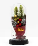 Yılbaşı Temalı Işıklı  Dekoratif Cam Fanus Alk5081-2
