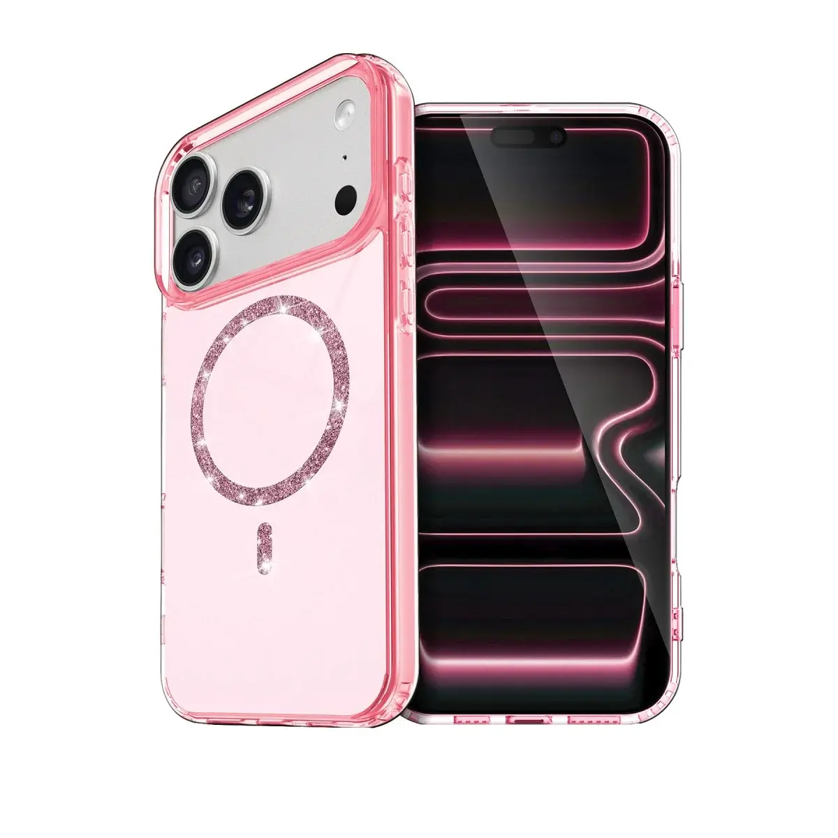 İphone 17 Pro Max Live Diamond Magsafe Kapak - Pembe