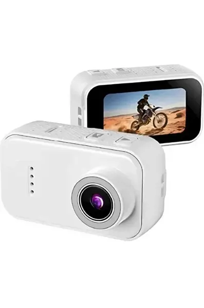F2 2k 1080p Parmak Kamera 130° Geniş Açı Ips Ekranlı 25g Mini Taşınabilir Cep Kamerası Beyaz