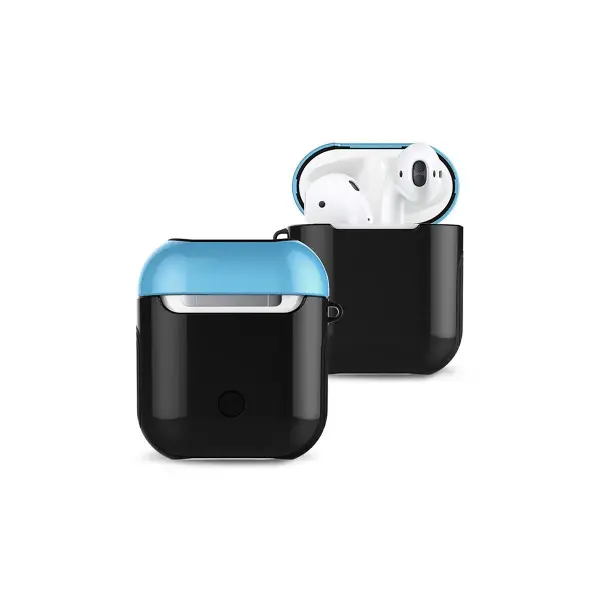 Airpods 2 (2.nesil) 3in1 Kılıf - Siyah-mavi