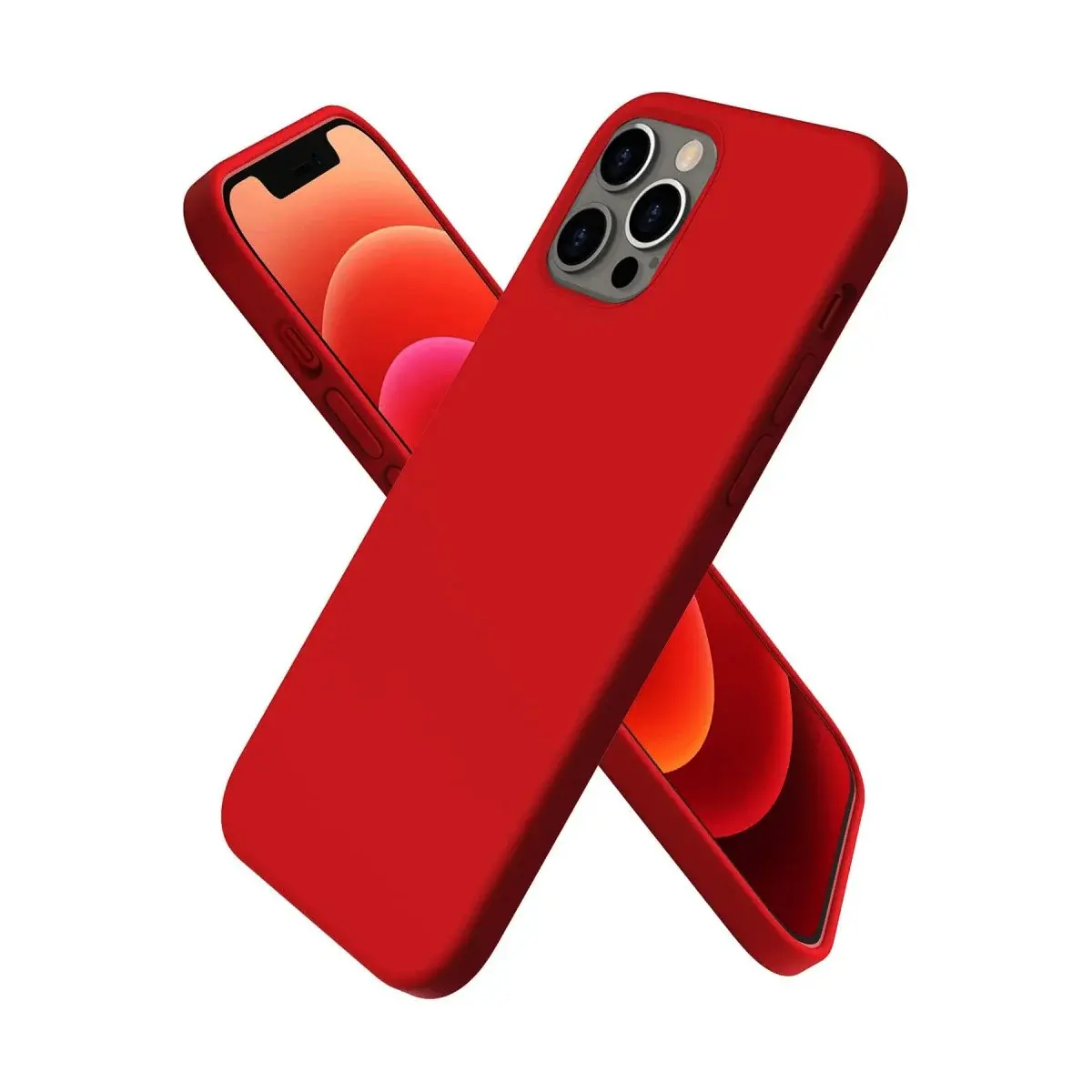 İphone 12 Pro Max Kılıf First Silikon - Koyu Kırmızı