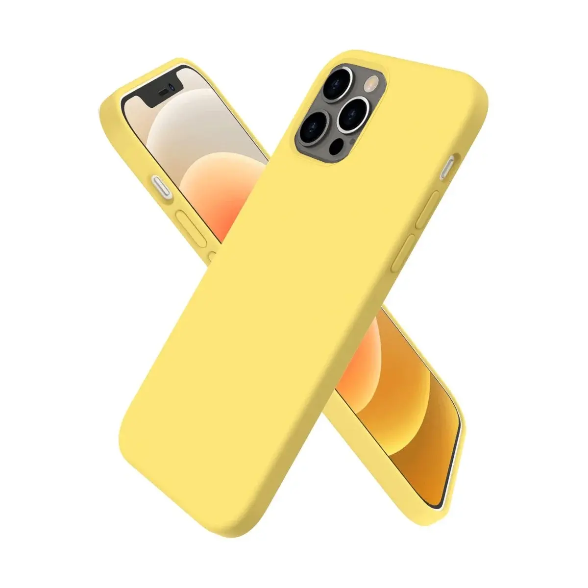 İphone 12 Pro Max Kılıf First Silikon - Sarı