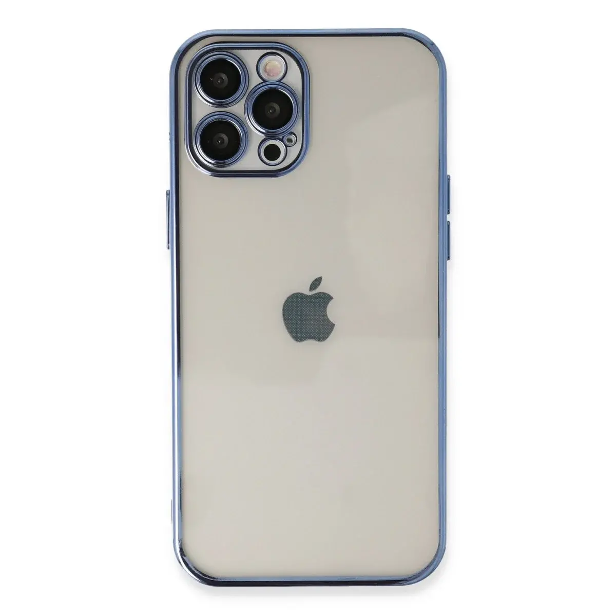 İphone 12 Pro Max Kılıf Razer Lensli Silikon - Açık Mavi