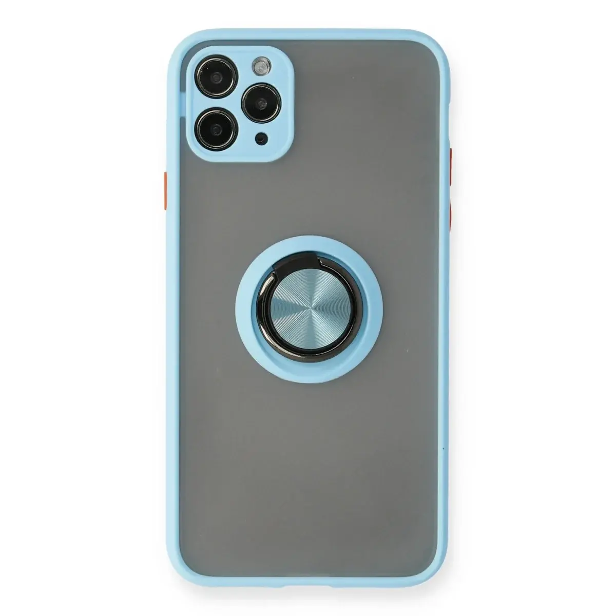 İphone 11 Pro Max Kılıf Montreal Yüzüklü Silikon Kapak - Buz Mavi