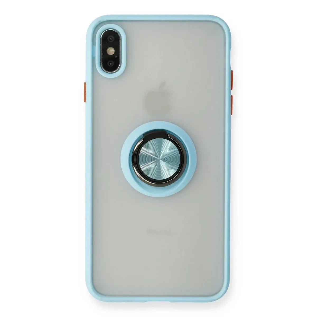 İphone X Kılıf Montreal Yüzüklü Silikon Kapak - Buz Mavi