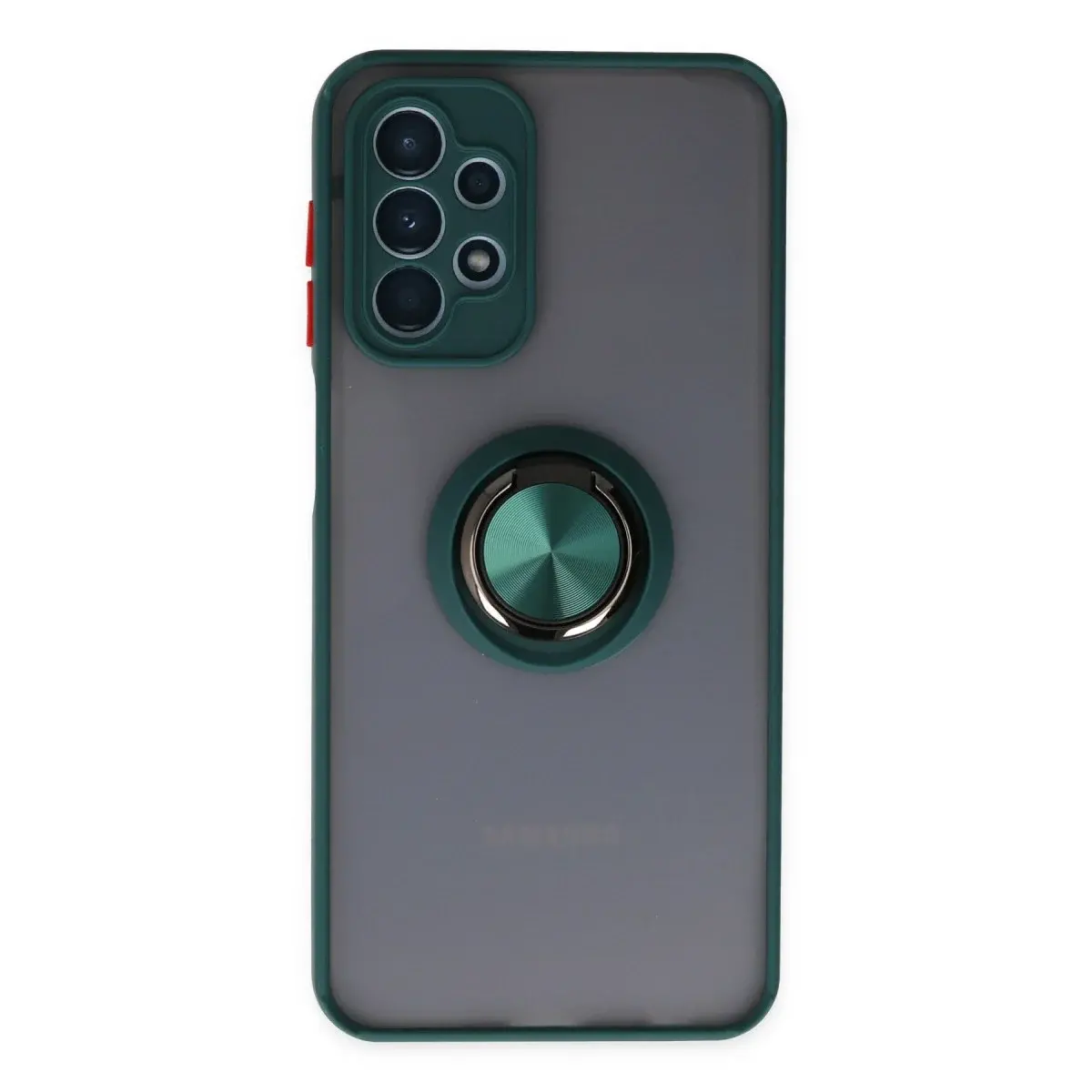 Samsung Galaxy A23 4g Kılıf Montreal Yüzüklü Silikon Kapak - Yeşil