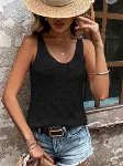 Kadın Baklava Desen Detaylı Kalın Askılı Triko Bluz-3