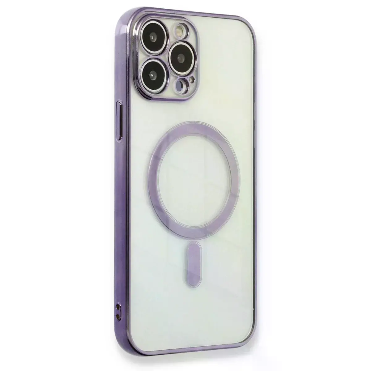 İphone 13 Pro Kılıf Magneticsafe Lazer Silikon - Mor